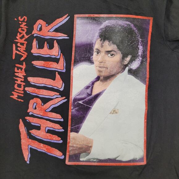 Michael-Jackson Shirt Womens Small 17x23 Thriller Black - Picture 7 of 11